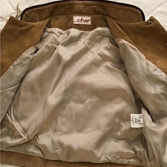 Vintage Chic Tan Suede Jacket with Fringe and Embroidery - Picture 7 of 7